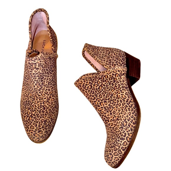 LUCKY BRAND Baley cheetah animal print ankle boots women’s size 8.5 8 1/2 - Picture 1 of 16